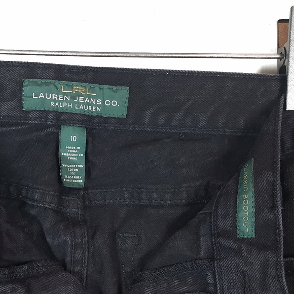 LAUREN RALPH LAUREN Women's Black Wash Classic Bootcut Stretchy Jeans Size: 10 - Picture 3 of 6